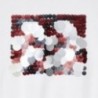 Flitrové tričko pro dívku Mayoral 6001-66 Bílá / červená