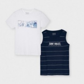 Sada 2ks triček pro kluka Mayoral 6083-75 Bílá / tmavě modrá