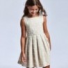 Plátěné puntíkované šaty holčičí Mayoral 6921-3 Béžová
