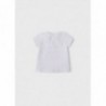 Mayoral 22-01033-055 tričko s krátkým rukávem dívka 1033-55 bílá / kamélie