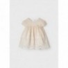 Mayoral 22-01906-048 Dívčí šaty s výšivkou 1906-48 béžové