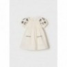 Mayoral 22-01921-003 Dívčí šaty s vyšívanými rukávy 1921-3 krémová