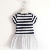 iDO 44752 Dívčí pruhované šaty námořnická modrá