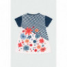 Šaty s potiskem pro dívku Boboli 204062-1100 bílá / tmavě modrá