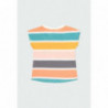 Tričko s pruhy pro dívky Boboli 464026-9755 oranžové barvy