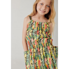 Šaty s potiskem pro dívku Boboli 444013-9807 zelené