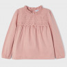 Mayoral 4027-55 Tričko s výšivkou pro dívky růžová barva