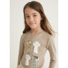Mayoral 7033-74 Dívčí tričko s dlouhým rukávem barva hnědá