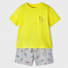Mayoral 22-03747-016 Pyžamo s krátkými kalhotami pro kluky 3747-16 citron