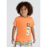 Mayoral 22-03024-084 tričko s krátkým rukávem chlapec 3024-84 papaya fluor