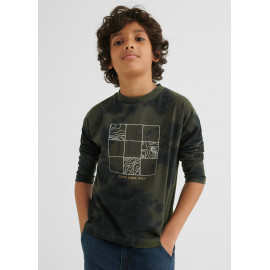 Chlapecké tričko Mayoral 7005-83 s dlouhým rukávem lišejnové barvy