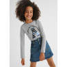 Tričko Mayoral 7039-27 s dlouhým rukávem pro dívky, stříbrná barva