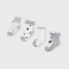 Mayoral 9540-77 Sada 4 párů ponožek pro dívky, šedá barva