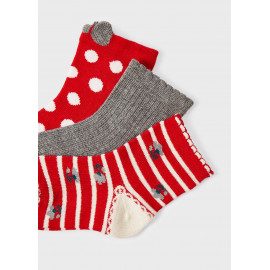 Mayoral 10271-25 Sada 2 párů červených ponožek pro dívky