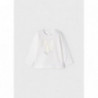 Mayoral 116-60 Dívčí tričko s dlouhým rukávem krémová barva