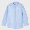 Mayoral 22-03122-096 Lněná košile se stojáčkem chlapec 3122-96, modrá