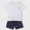 Mayoral 22-03747-015 Pyžamo s krátkými kalhotami pro chlapce 3747-15 bílé
