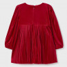 Mayoral 2949-92 Sametové šaty pro dívky červená barva