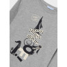 Mayoral 7037-20 Dívčí tričko s dlouhým rukávem ocelová barva
