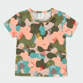 Camo tričko pro holčičku Baby Boboli 234065-9828 zelená / lososová