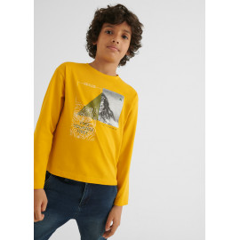 Mayoral 7004-78 Chlapecké tričko s dlouhým rukávem barva kukuřice