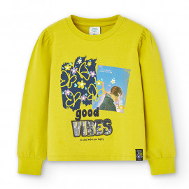Tričko s dlouhým rukávem pro dívky Boboli 425113-4595 barva kiwi