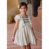 Mayoral 3926-94 Dívčí vyšívané šaty krémové barvy