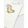 Mayoral 1028-15 Chlapecké tričko s nášivkou krémová barva