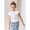 Tričko Mayoral 3062-14 s krátkým rukávem pro dívku, bílé