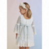 Abel & Lula 5036-55 Dívčí šaty s vyšívaným tylem ecru-anýzová barva