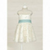 Abel & Lula 5035-4 Elegantní tylové šaty s výšivkou pro dívku v ecru-anýzové barvě