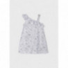 Mayoral 3935-10 Asymetrické šaty pro dívku v bílé barvě