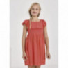 Mayoral 6924-83 Bavlněné šaty pro dívku karmínové barvy