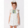 Mayoral 3936-33 Šaty s dívčí výšivkou bílé barvy