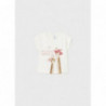Mayoral 1009-57 Tričko s krátkým rukávem pro dívku krémové barvy