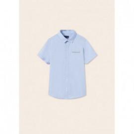 Mayoral 6111-41 Chlapecká společenská košile s krátkým rukávem nebesky modrá