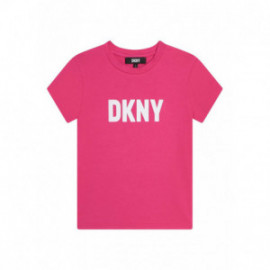 DKNY D35S73-483 T-shirt dziewczynka kolor malinowy