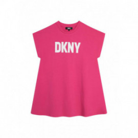 DKNY D32866-483 Sukienka codzienna dziewczynka kolor malinowy