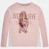 Mayoral 7048-49 tričko dlouho rukáv "just believe" barva růžový