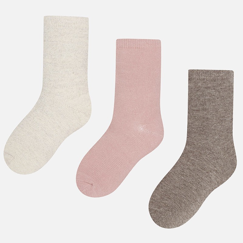 Mayoral 10316-25 sada 3 páry ponožky barva Jasně růžová