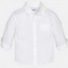 Mayoral 117-90 košile dlouhý rukáv len basic barva bílá