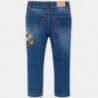 Mayoral 3512-68 Dívčí kalhoty dlouho džíny s výšivkou barva modrý