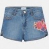 Mayoral 6202-84 Dívčí šortky džíny s výšivkou barva modrý