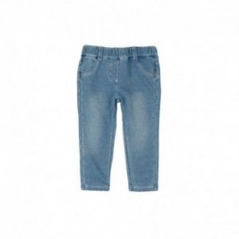 Boboli 295006-BLEACH kalhoty pro dívku bavlna s kapsami barva modrý
