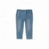 Boboli 295006-BLEACH kalhoty pro dívku bavlna s kapsami barva modrý