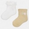 Mayoral 10347-29 Ponožky pro dívky bílé/žluté