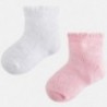 Mayoral 10398-63 Dívčí ponožky 2 páry růžové