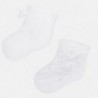 Mayoral 9125-82 2 páry dívčích ponožek bílé