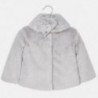 Mayoral 4494-93 Dívčí kabát s kožešinou šedá