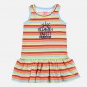Losan Dívčí šaty z pruhované bavlněné tyrkysové 916-7043AA-075